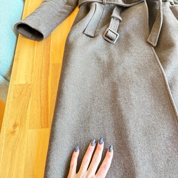 Soia & Kyo Long Wool Belted Coat L - Picture 5 of 9